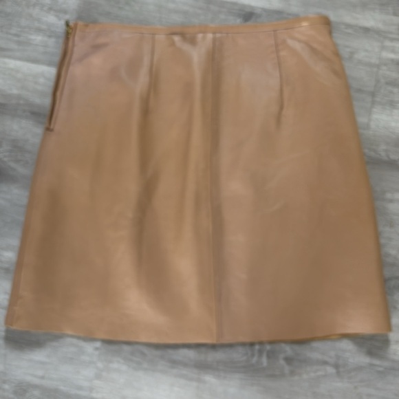 Tan Leather Women's Skirt - Picture 8 of 10